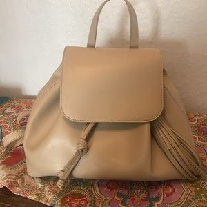 Nude pleather backpack